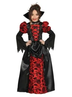 Gothik Vampirin Kostüm Rot-schwarz Für Mädchen