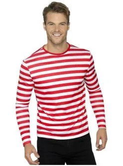 Rot-weiß Gestreiftes Shirt Für Männer